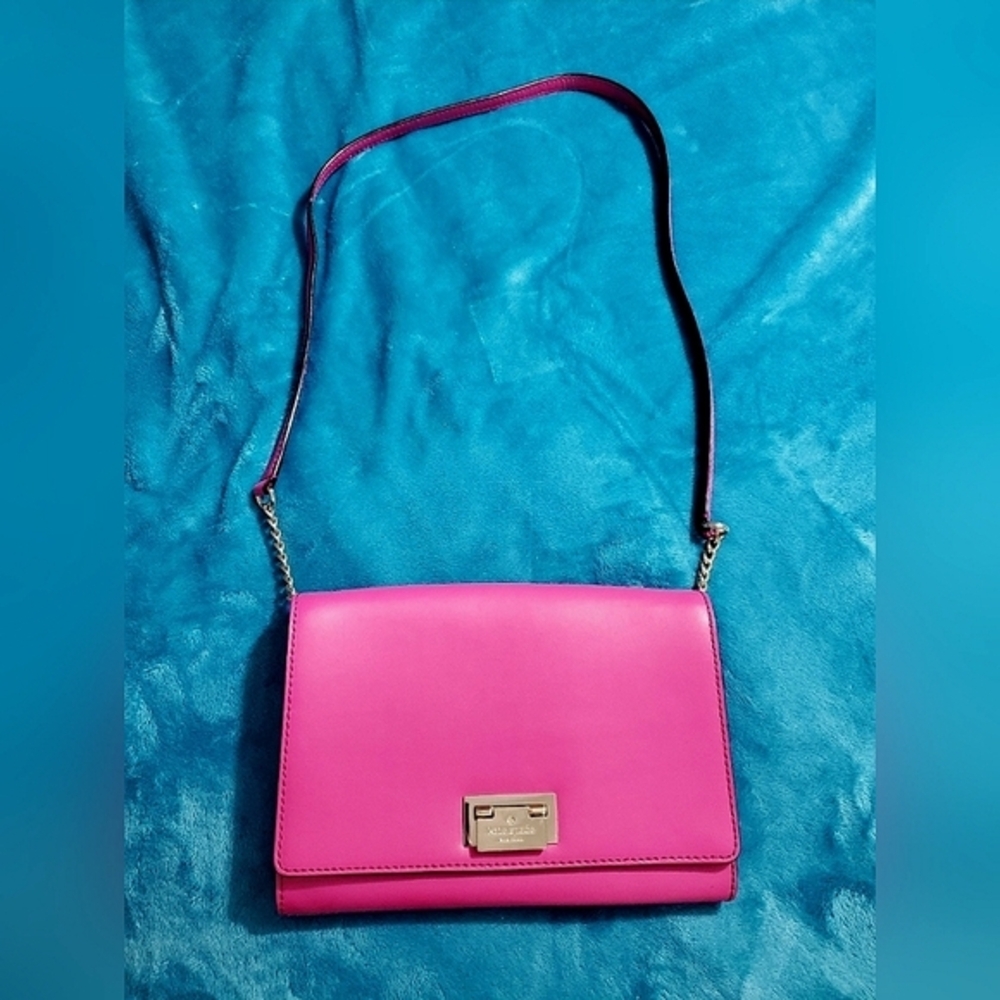 Kate Spade New York Leather Crossbody Purse With Gold Accents